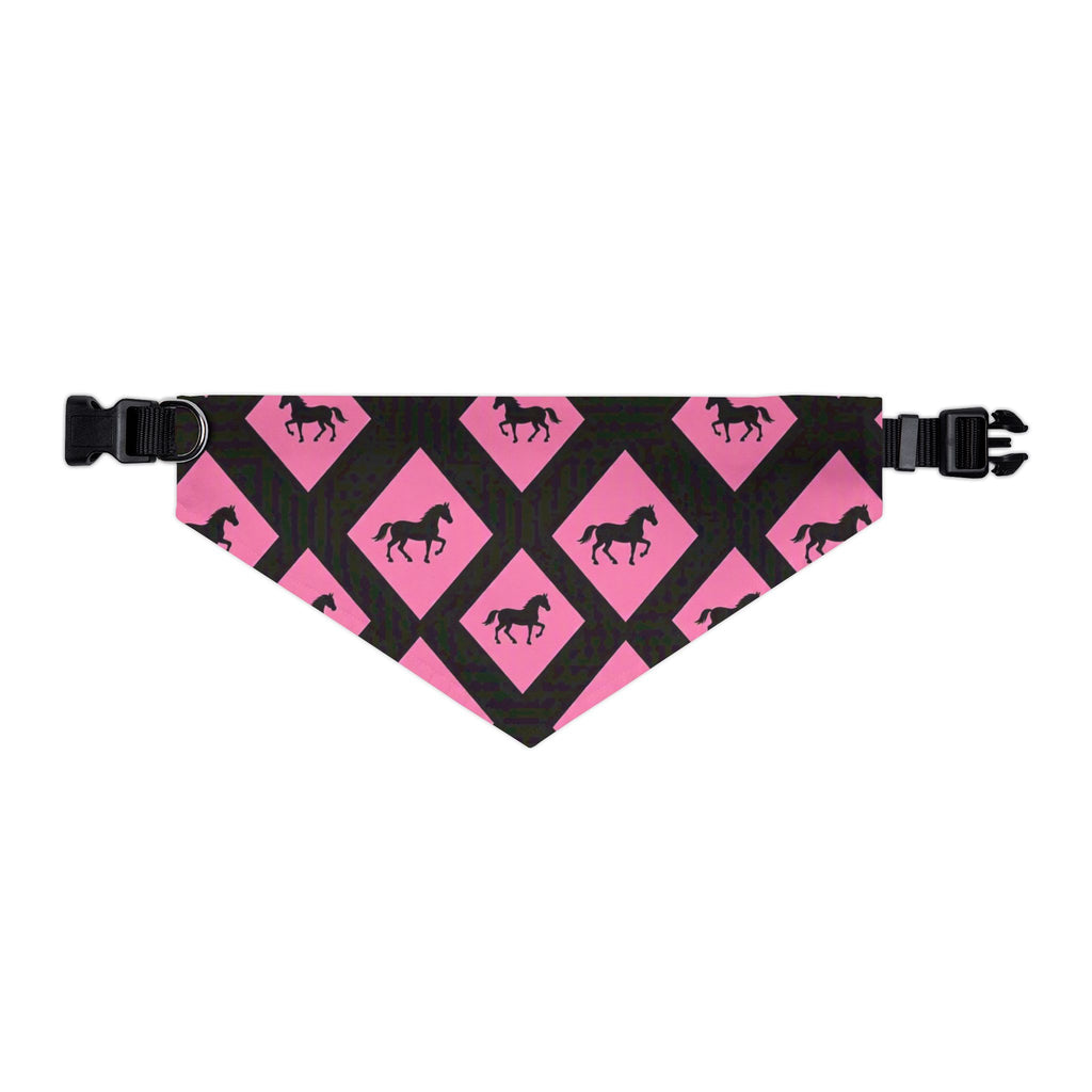 Pink Horse Diamond Pet Bandana Collar — Stylish Dog & Cat Accessory