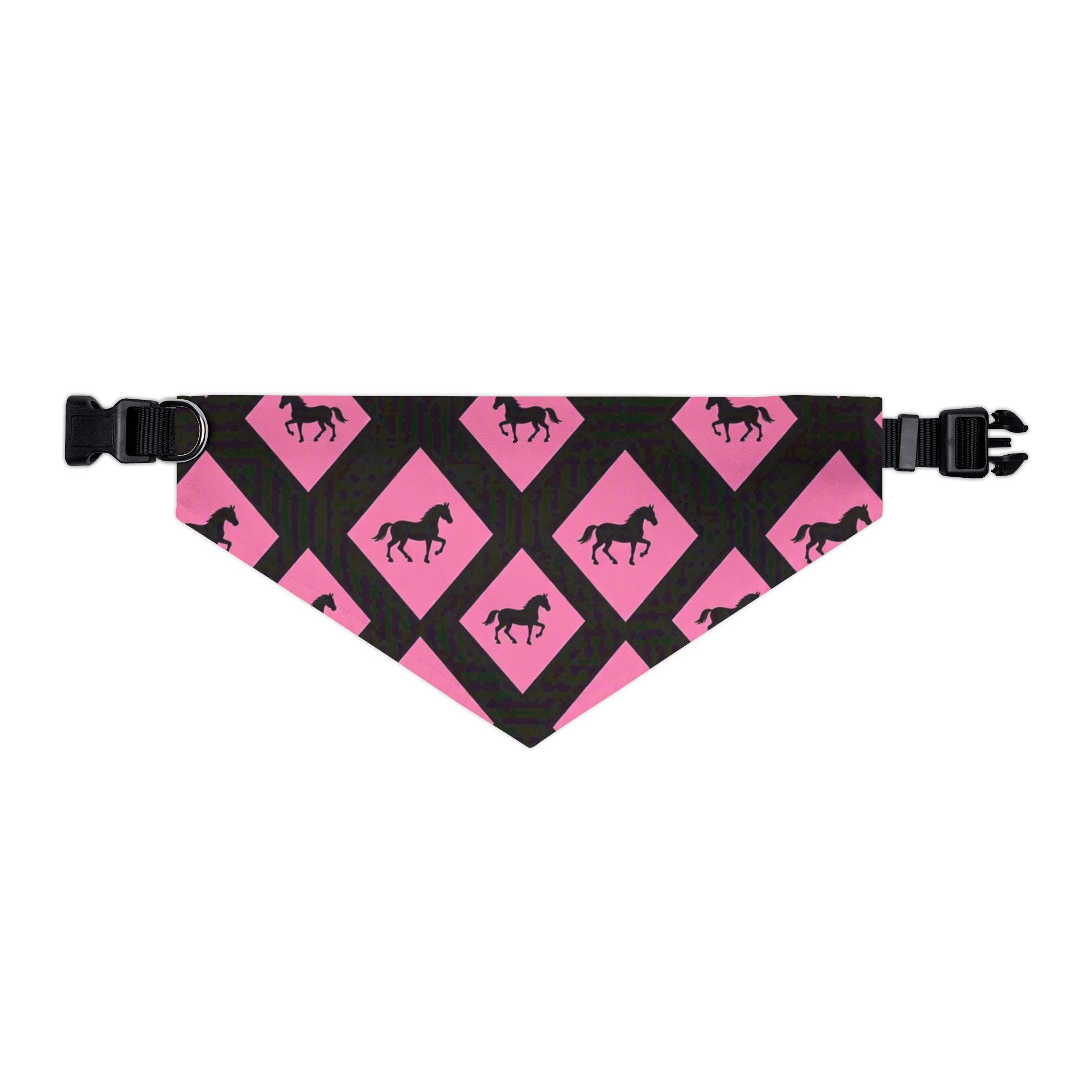 Pink Horse Diamond Pet Bandana Collar — Stylish Dog & Cat Accessory