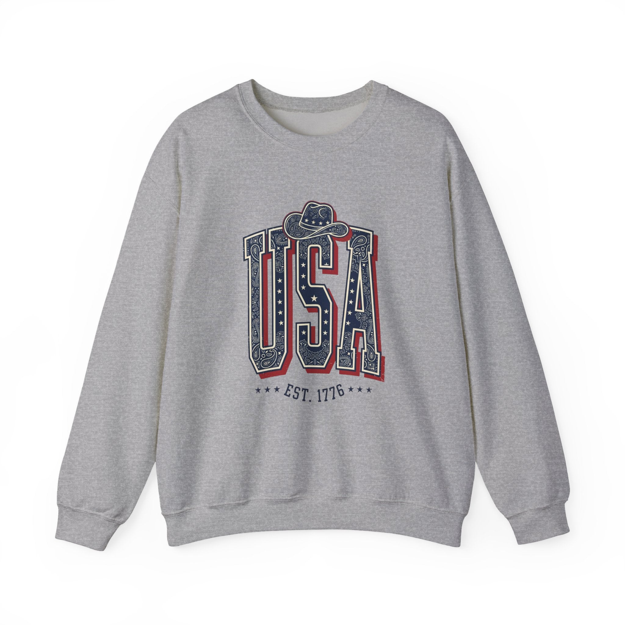 USA Vintage Americana Crewneck Sweatshirt | 4th of July Stars & Red White Blue