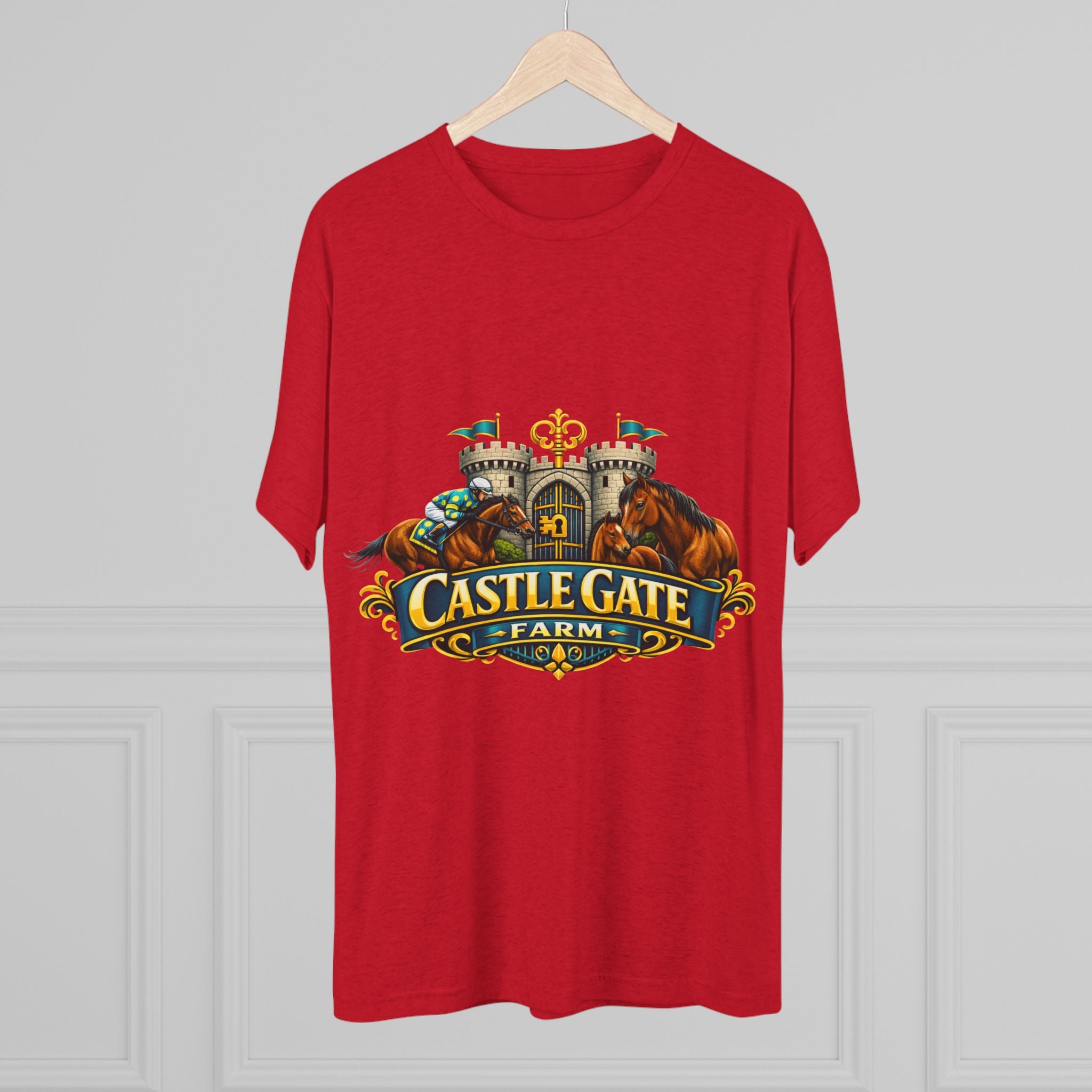Castle Gate Farm T-Shirt – Retro Crest Logo Tee for Farm Lovers