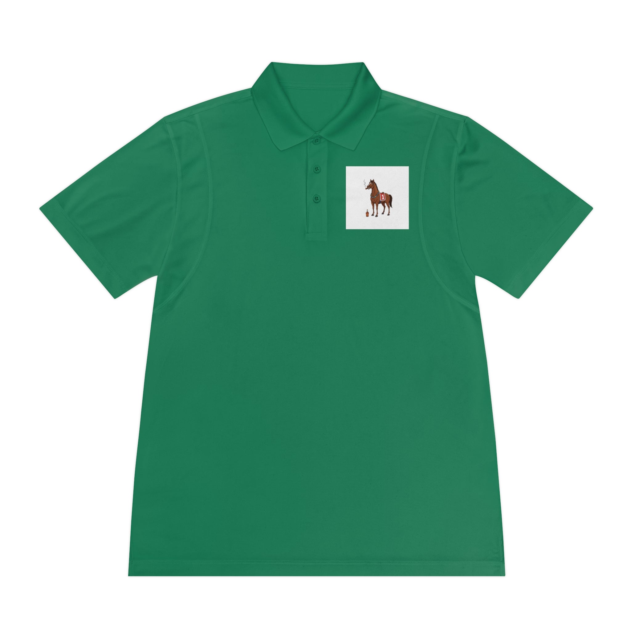 Horse Racing Polo Shirt — Vintage Jockey Saddle & Racing Horse Design