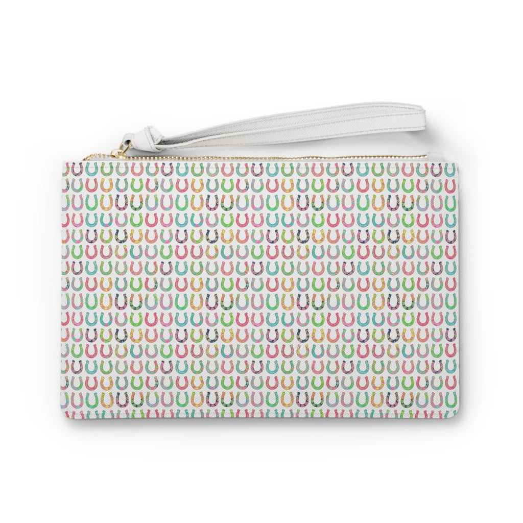 Lucky Horseshoe Pattern Clutch Bag – Colorful Western Charm Wristlet