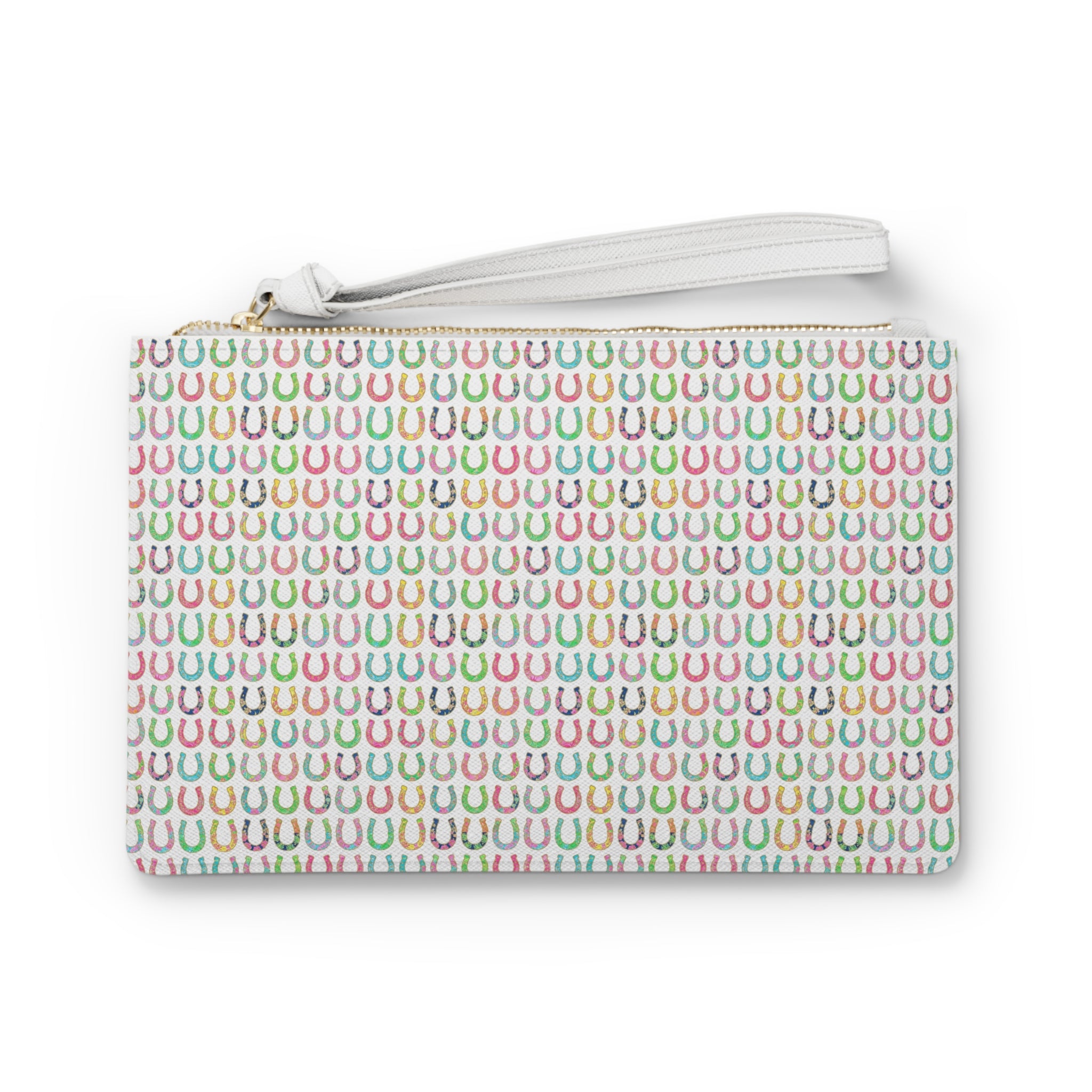 Lucky Horseshoe Pattern Clutch Bag – Colorful Western Charm Wristlet