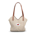 Rose Horse Straw Shoulder Bag — Floral Equestrian Tote for Spring & Gifts