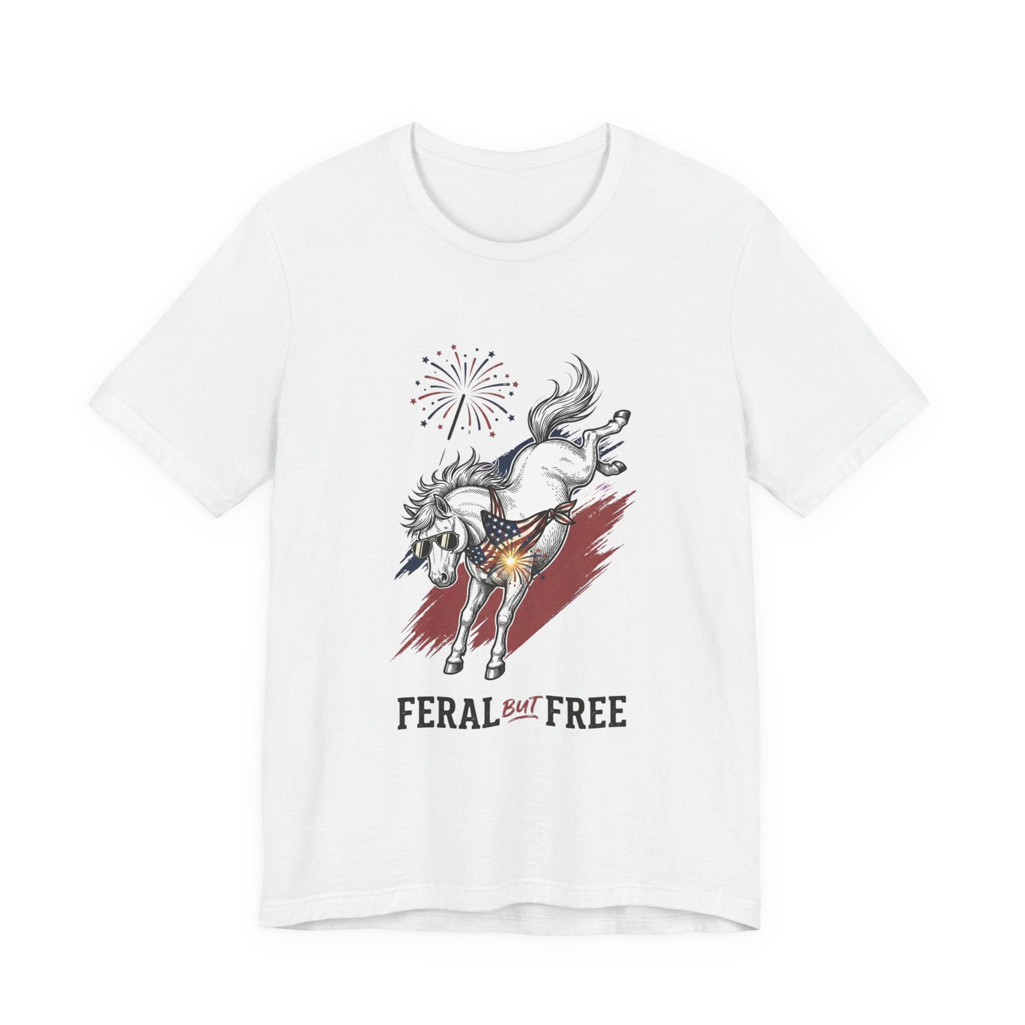 Feral but Free horse illustration Tee | edgy ironic mental health humor