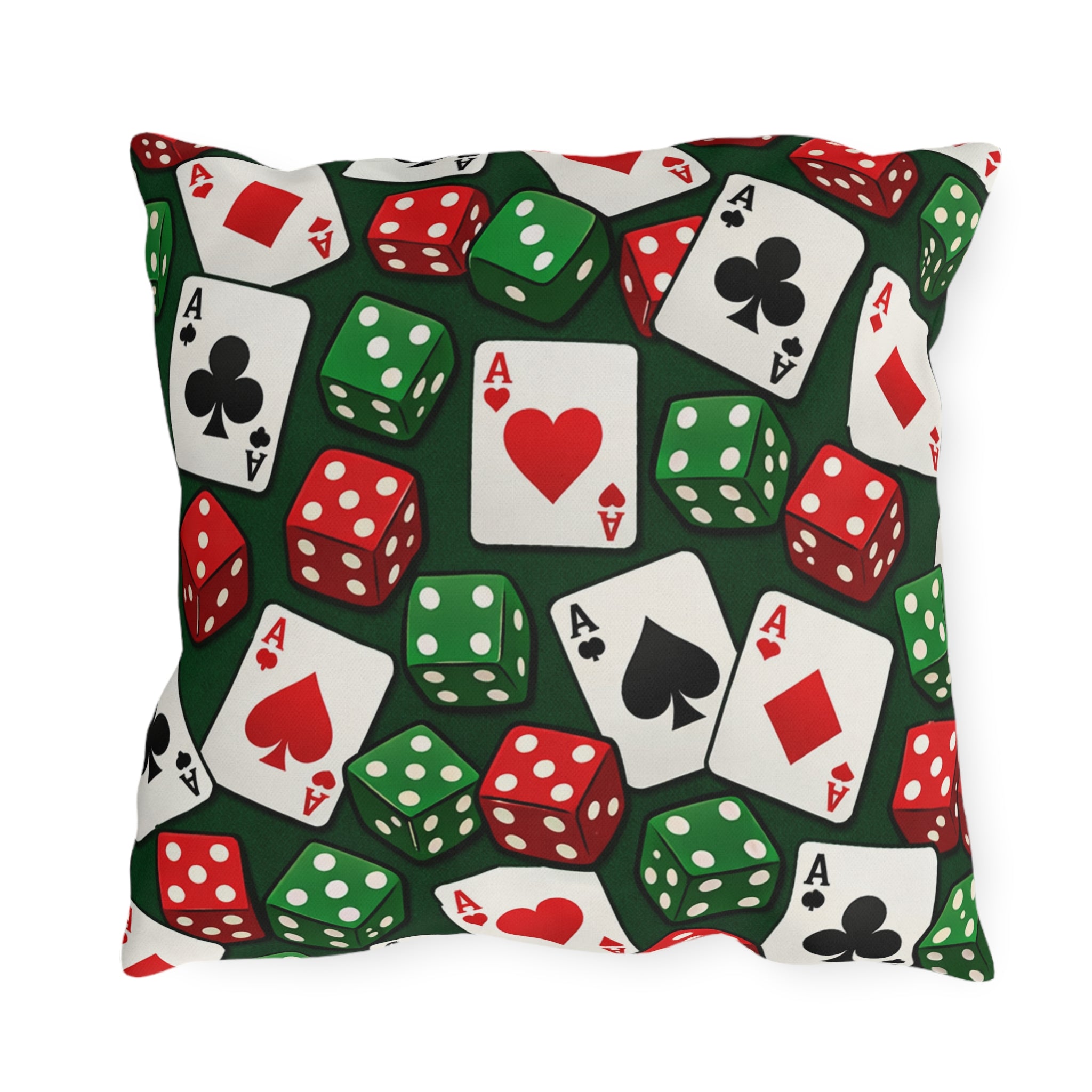 Casino Aces  Dice Outdoor Pillow — Poker Themed