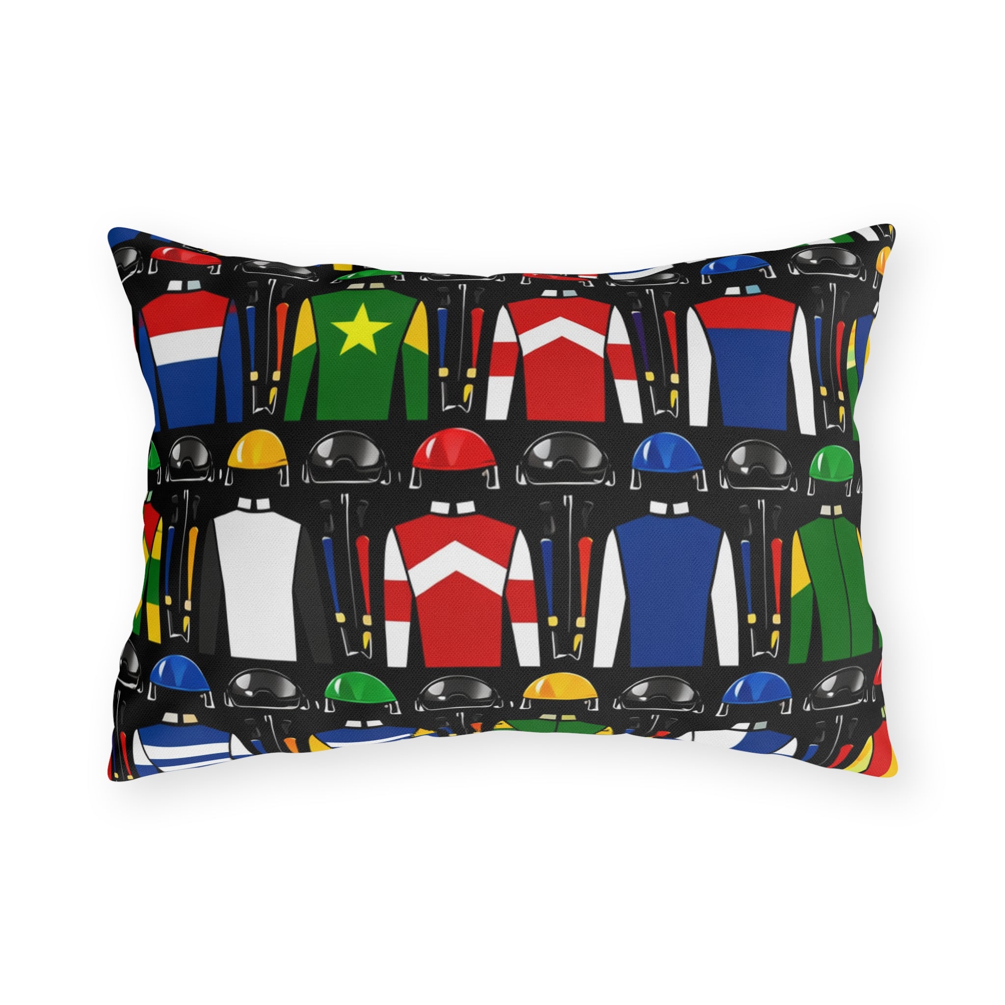 Jockey Silks Pattern Outdoor Pillow Horse Racing