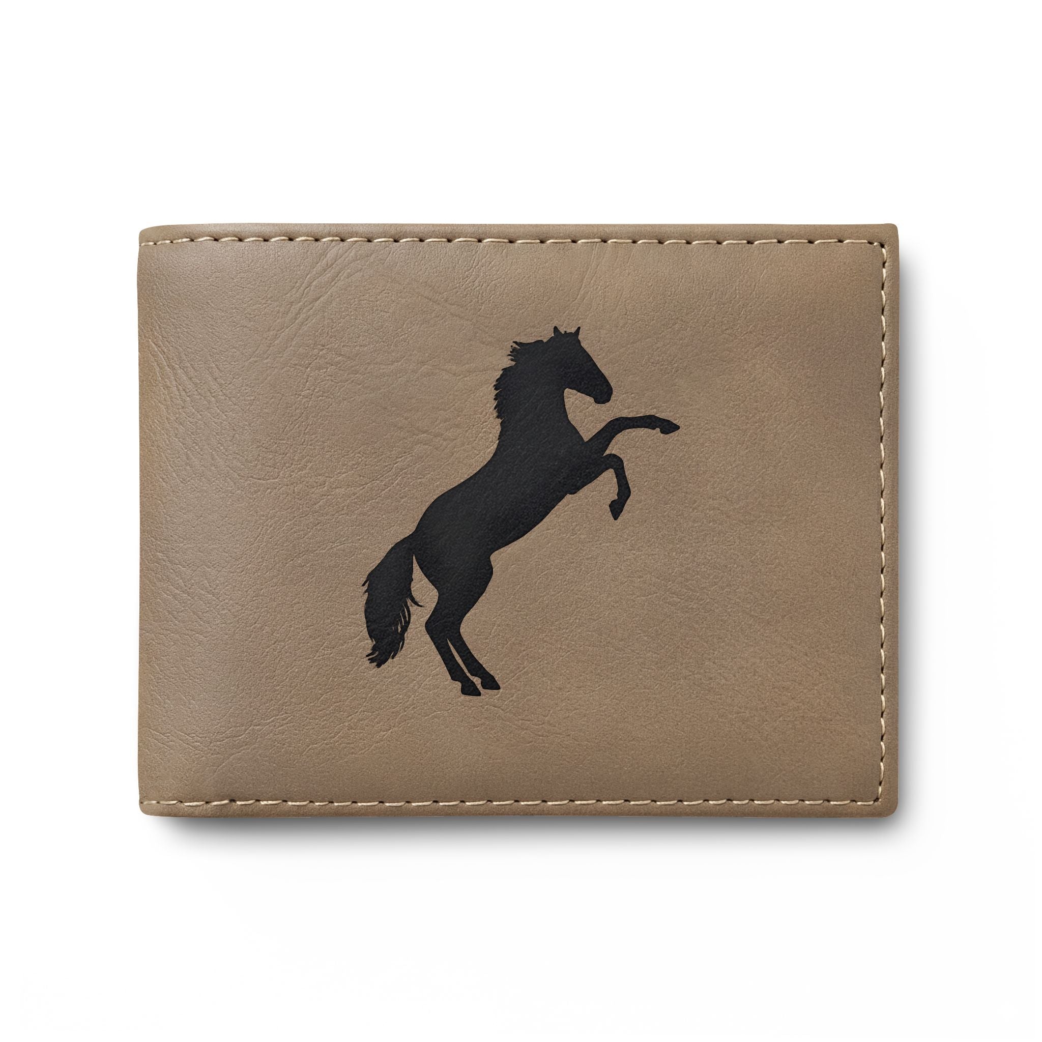 Rearing Horse Bi-Fold Wallet — Leather Wallet with Flip, Equestrian Gift
