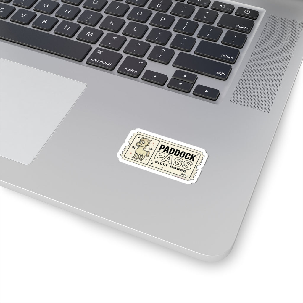 Paddock Pass Silly Horse Sticker | Racing Meme, Motorsport Decal