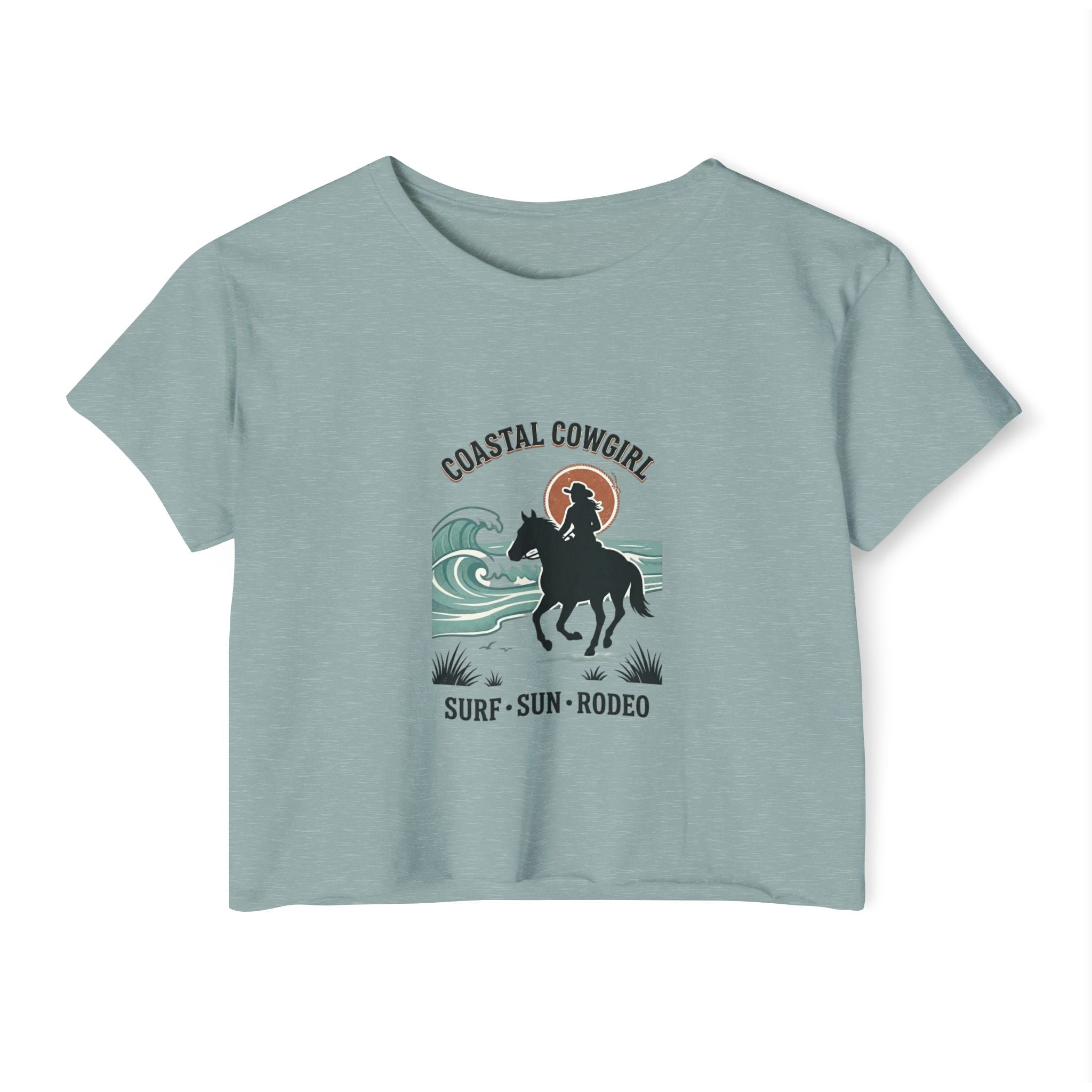 Coastal Cowgirl Crop Top — "Coastal Cowgirl: Surf • Sun • Rodeo"