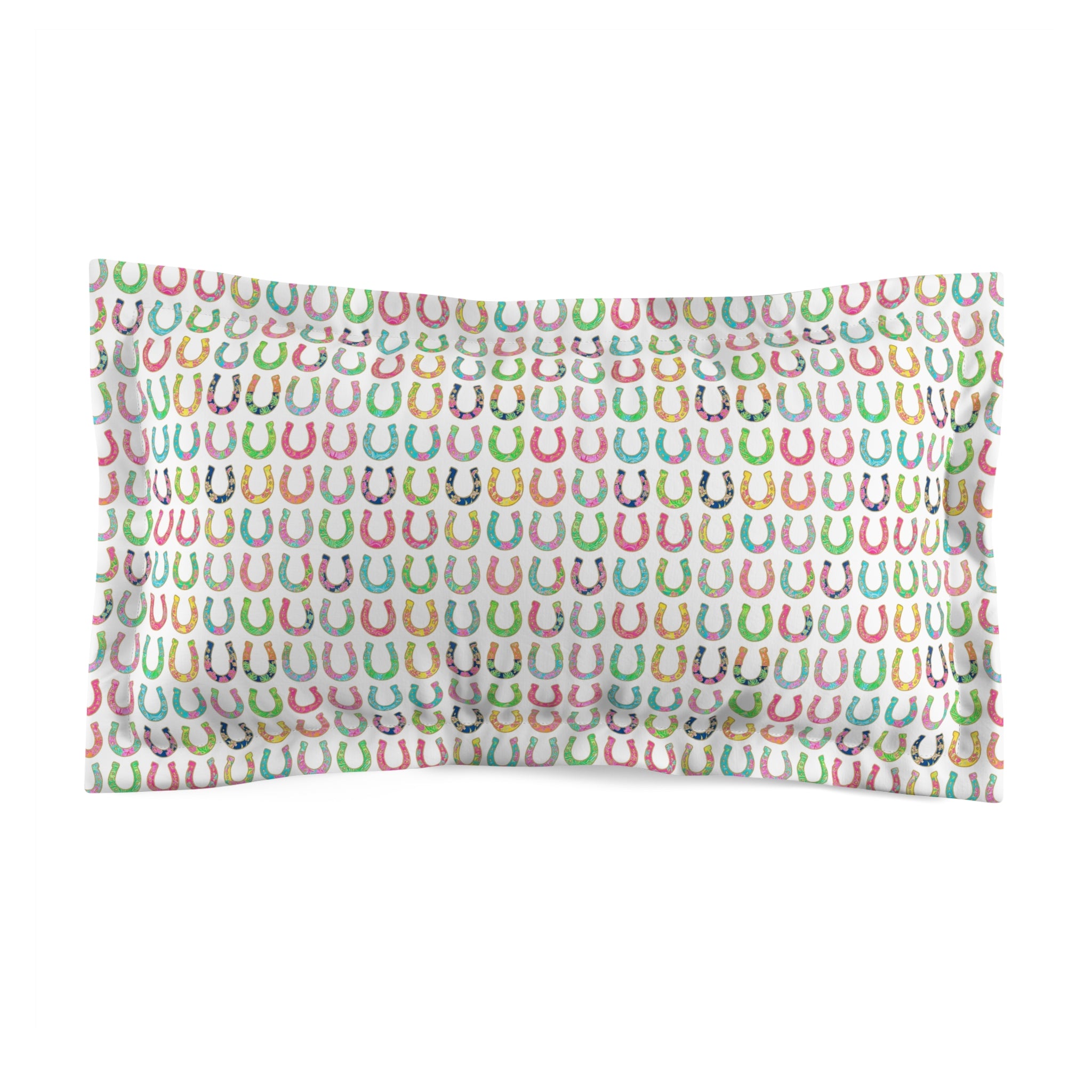 Pastel Horseshoe Pattern Pillow Sham — Lucky Farmhouse Decorative Pillowcase