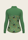 Cavallo Flower on Green Sport Mesh Quarter Zip Sun Shirt