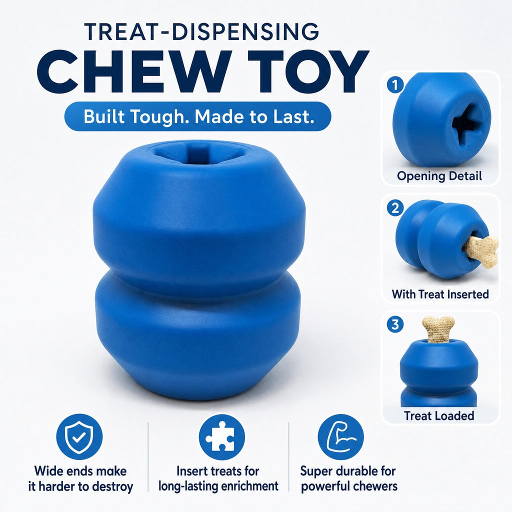 Double Trouble Dog Toy Dual Chamber Treat Dispenser Dt01