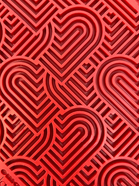 Love eMat - Enrichment Lick Mat for Dogs and Cats| Heart Design | SodaPup