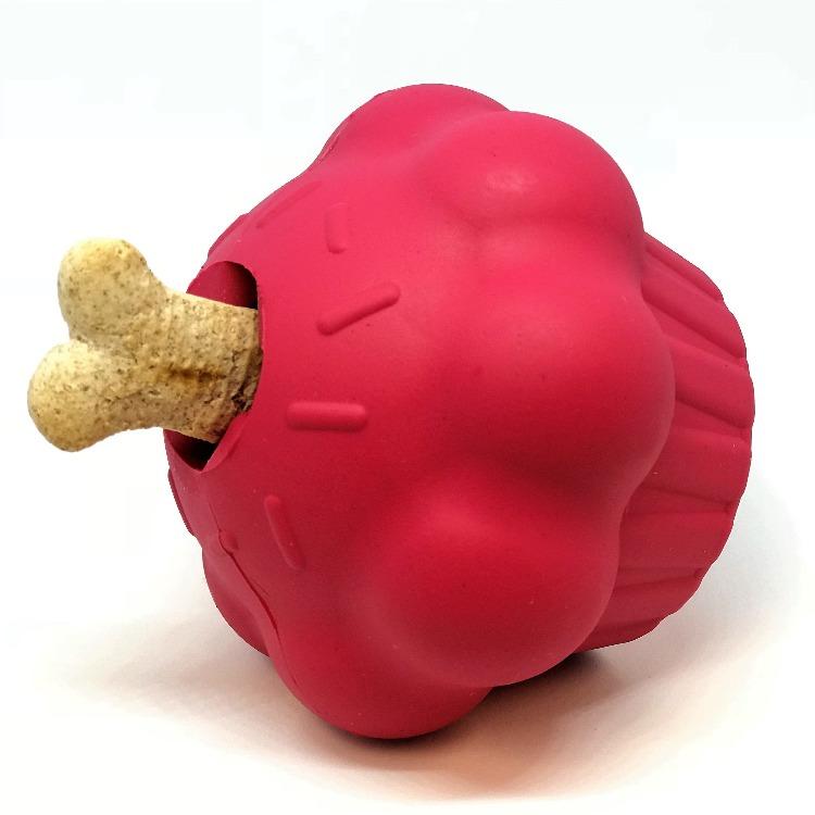 Cupcake eDispenser Durable Rubber Chew Toy and Treat Dispenser for Dogs