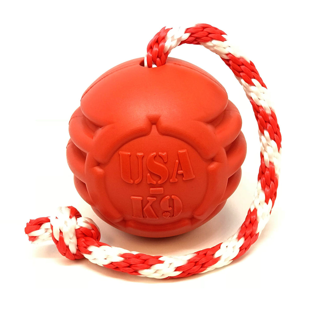 USA-K9 Stars and Stripes Rubber Dog Toy Chew Toy for Heavy Chewers