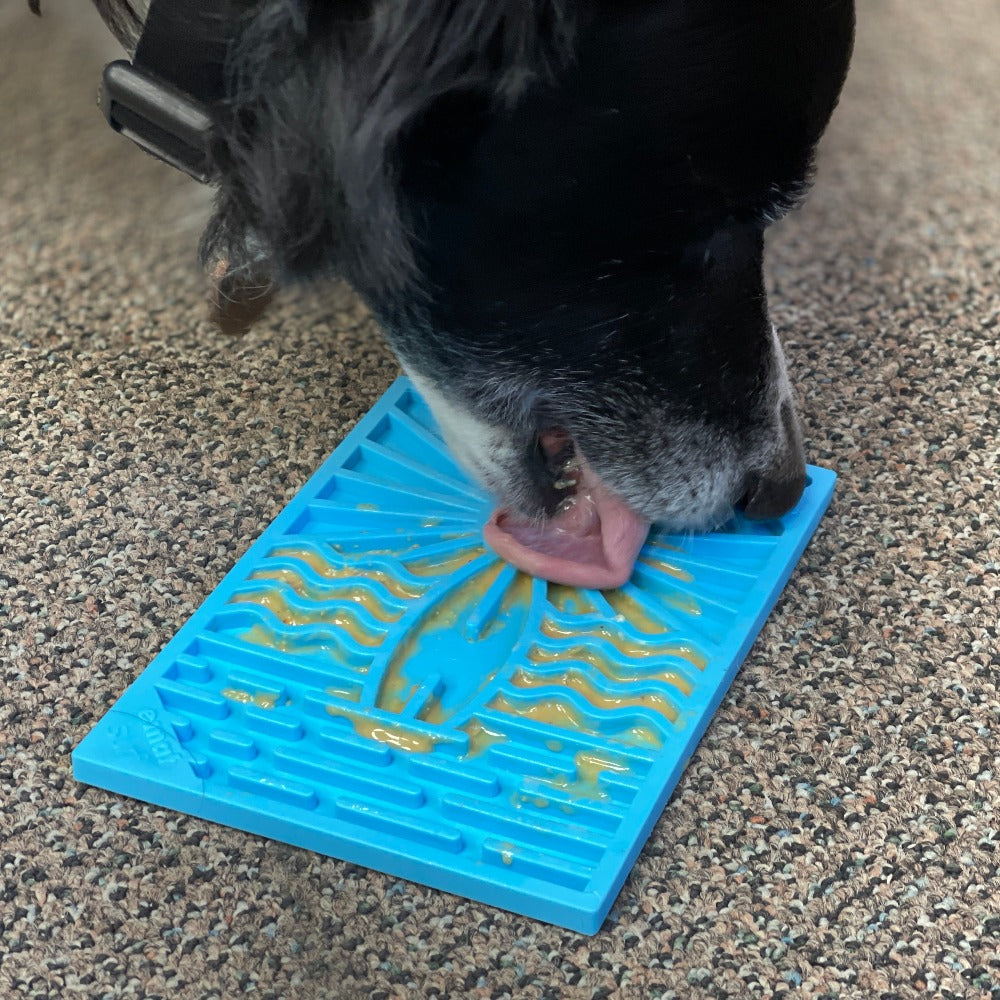 Surf's Up eMat - Small Lickmat for Dogs and Cats | Beach-Themed Design | SodaPup