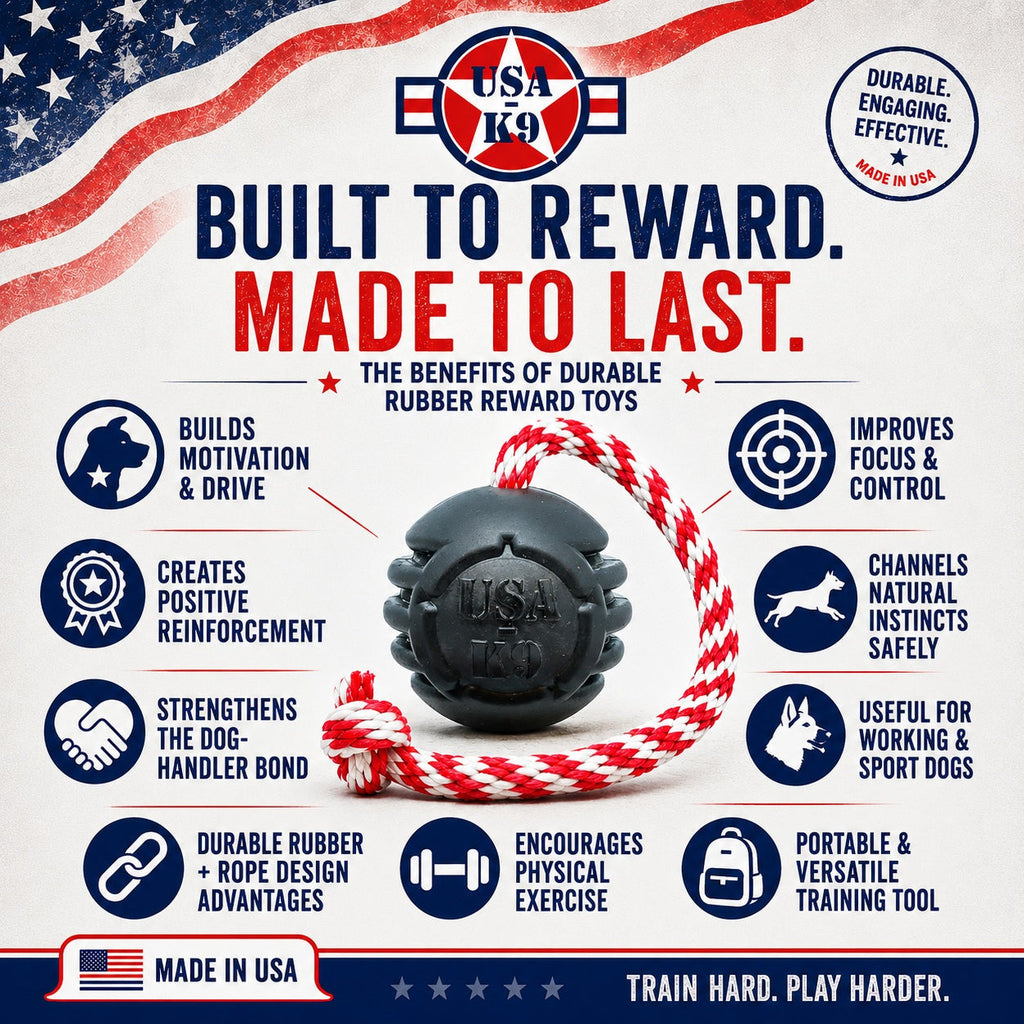 USA-K9 Magnum Stars And Stripes Rubber Dog Toy For Heavy Chewers