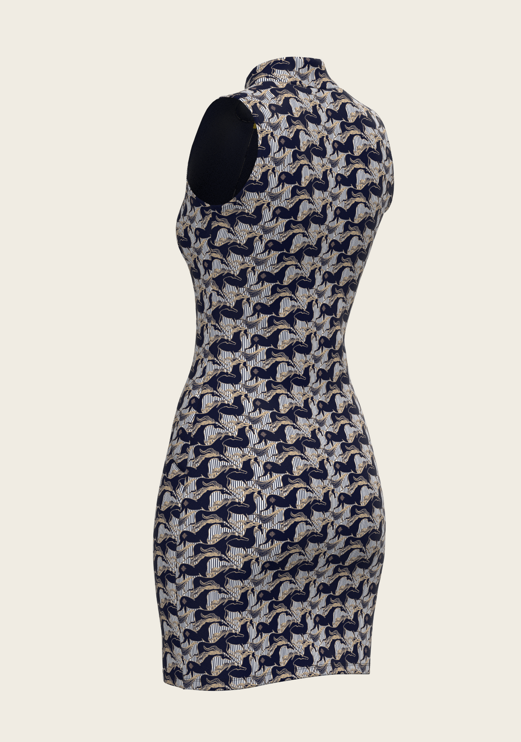 Espoir Running Horse Navy Dress