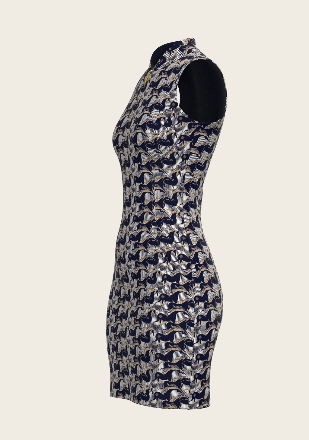 Espoir Running Horse Navy Dress