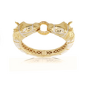 Equestrian Hinged Horse Head Bangle — 18k Gold & Beige Enamel