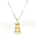 Gold Dipped Metal Bear Pendant Necklace