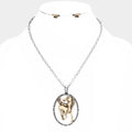 Antique Metal Horse Pendant Necklace