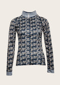 Espoir Running Horses Navy Quarter Zip Sun Shirt