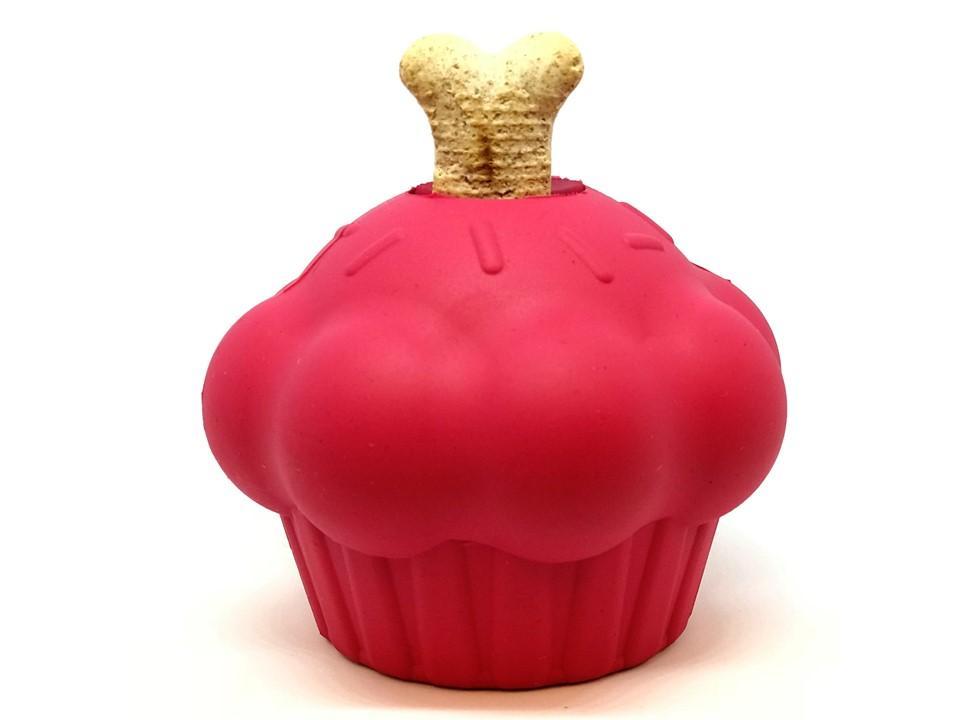 Cupcake eDispenser Durable Rubber Chew Toy and Treat Dispenser for Dogs
