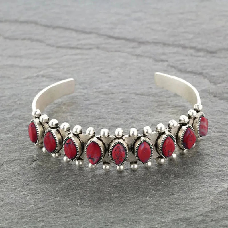 Turquoise Alloy Open Bracelets - 6 Styles