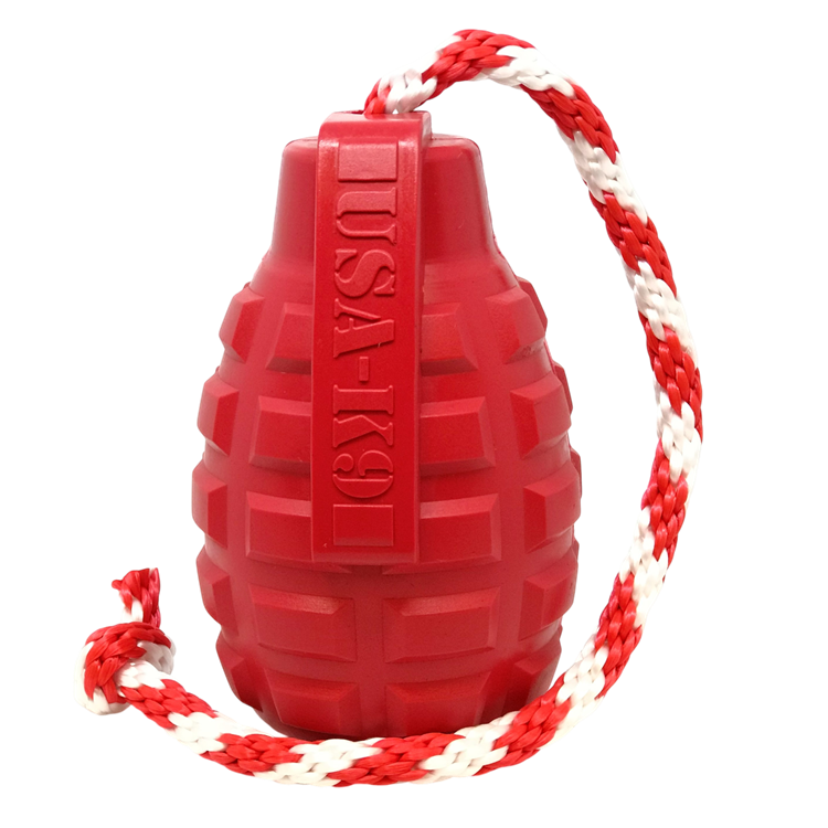 USA-K9 Grenade Rubber Dog Chew Toy For Heavy Chewers