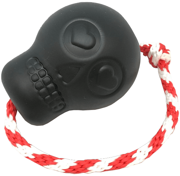 USA-K9 Magnum Skull Black Rubber Chew Toy for Extreme Chewers